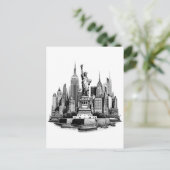 New York City Gebäude Architektur Kunst Postkarte (Stehend Vorderseite)