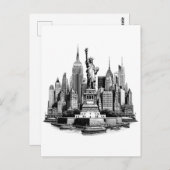 New York City Gebäude Architektur Kunst Postkarte (Vorne/Hinten)