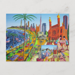 New York City Gemälde Raphael Perez Postkarte