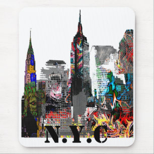 New York City Graffiti skyline Mousepad
