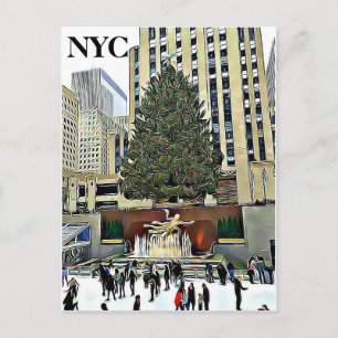 New York City Grand Central Christmas Tree Feiertagspostkarte
