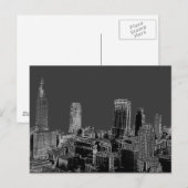 New York City Grau Pop Art Postkarten (Vorne/Hinten)
