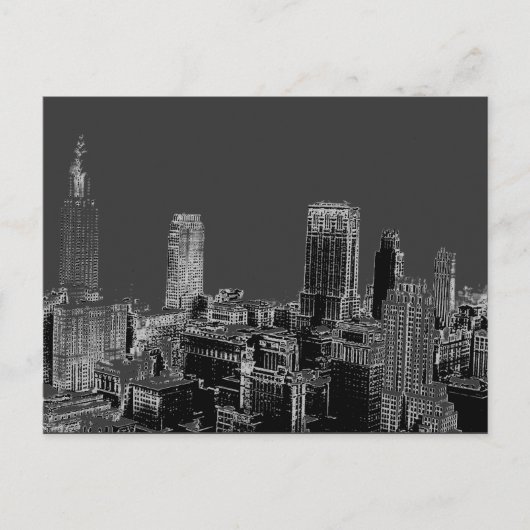 New York City Grau Pop Art Postkarten (Vorderseite)