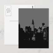 New York City Grau Pop Art Postkarten (Vorne/Hinten)