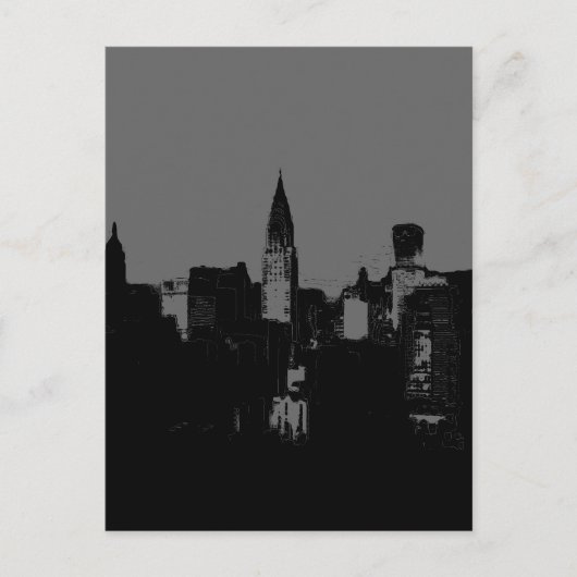 New York City Grau Pop Art Postkarten (Vorderseite)