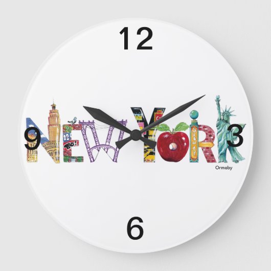 New York City Große Wanduhr (Vorderseite)
