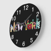 New York City Große Wanduhr (Winkel)