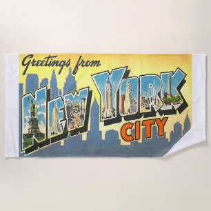 New York City Gruß Retro Art Colorado Skyline Strandtuch