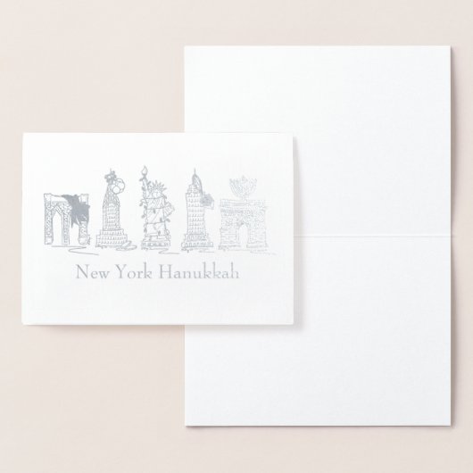New York City Hanukkah NYC Jüdischer Holiday Chanu Folienkarte (Anzeige)