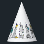 New York City Hanukkah NYC Jüdischer Holiday Chanu Partyhütchen<br><div class="desc">Die originale Brien-and-Tinte-Illustration der klassischen New Yorker Sehenswürdigkeiten und Ikonen, die für die Hanukkah-Urlaubssaison "gekleidet" sind. Ideal für alle, die in oder Lieben NYC lebt! Sehen Sie nicht, wonach Sie suchen? Brauchen Sie Hilfe bei der Anpassung? Klicken Sie auf "rebeccaheartsny" (obere rechte Ecke) und dann auf "Kontakt mit diesem Designer",...</div>