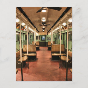 New York City, historische Straßenbahn Postkarte