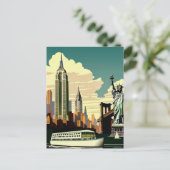 New York City Iconic Postcard Postkarte (Stehend Vorderseite)