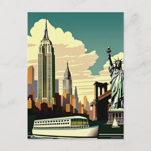 New York City Iconic Postcard Postkarte (Vorderseite)