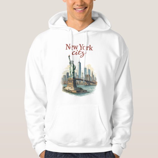 New York City – Iconic Statue & Skyline Hoodie (Vorderseite)