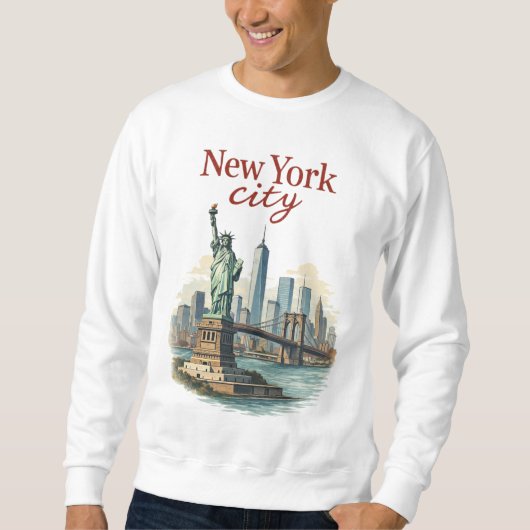 New York City – Iconic Statue & Skyline Sweatshirt (Vorderseite)