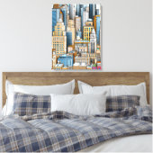 New York City Illustration Leinwanddruck (Insitu (Schlafzimmer))