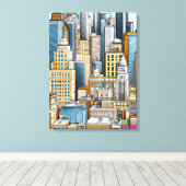 New York City Illustration Leinwanddruck (Insitu (Holzboden))