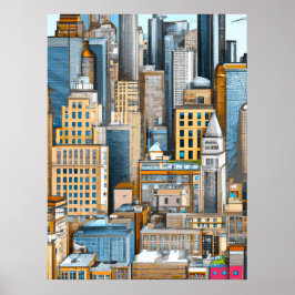 New York City Illustration Poster