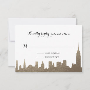 New York City Imitats Gold Rsvp Card