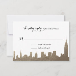New York City Imitats Gold Rsvp Card Karte