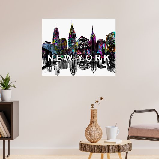 New York City in Graffiti Poster (Wohnzimmer 3)