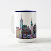 New York City in Graffiti Zwei-Tone-Tasse Zweifarbige Tasse (Vorderseite Links)