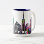 New York City in Graffiti Zweifarbige Tasse (VorderseiteRechts)