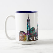 New York City in Graffiti Zweifarbige Tasse (Links)
