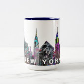 New York City in Graffiti Zweifarbige Tasse (Mittel)