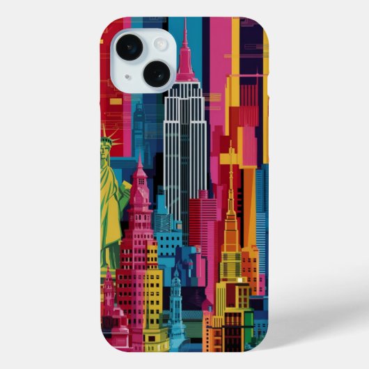 New York City in Kobras lebhaftem iPhone Case (Rückseite)