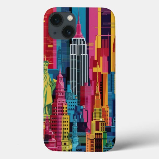 New York City in Kobras lebhaftem iPhone Case (Rückseite)