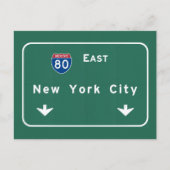New York City Interstate Highway Freeway Road Sign Postkarte (Vorderseite)