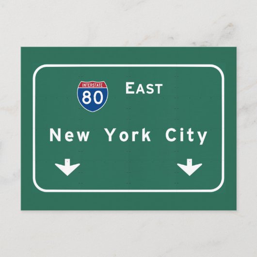 New York City Interstate Highway Freeway Road Sign Postkarte (Vorderseite)