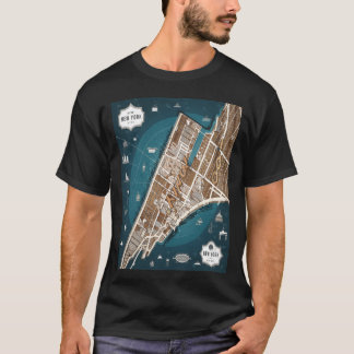 New York City Karten Freunde T-Shirt