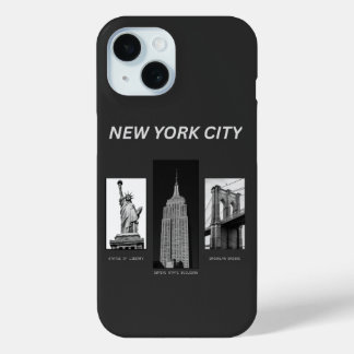 New York City Landmarks Schwarz Weiß Urbane Illust Case-Mate iPhone Hülle