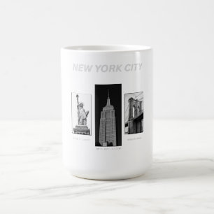 New York City Landmarks Schwarz Weiß Urbane Illust Kaffeetasse
