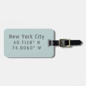 New York City Latitude Longitude Personalisiert Gepäckanhänger (Vorderseite horizontal)