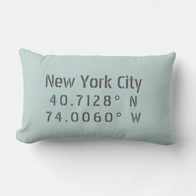 New York City Latitude Longitude Throw Kissen (Vorderseite)