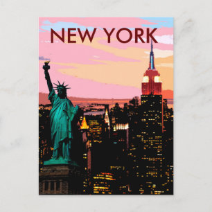 New York City Liberty der Statue Vintage Postkarte