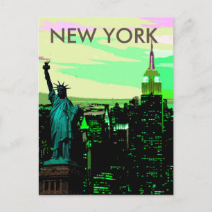 New York City Liberty of Statue Vintag Postcard Postkarte