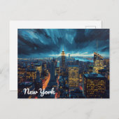 New York City Lights Postkarte (Vorne/Hinten)