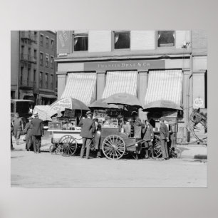 New York City Lunch Carts, 1906. Vintages Foto Poster