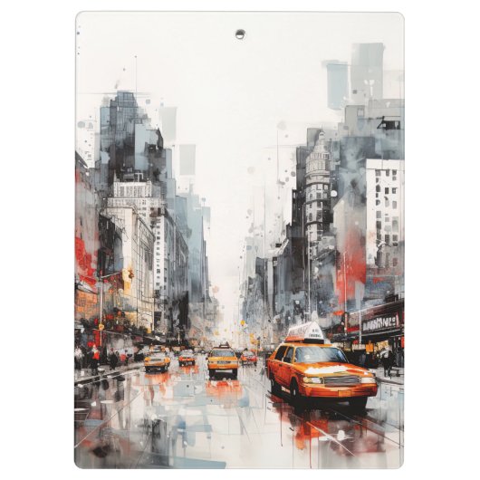 New York City, malte Landschaft. Klemmbrett (Rückseite)