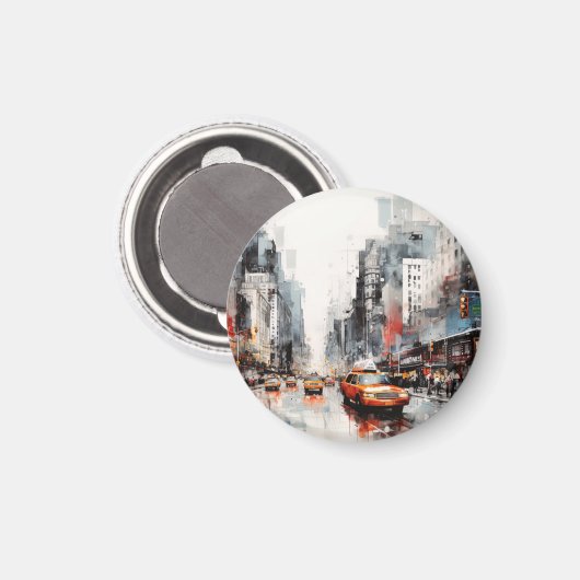 New York City, malte Landschaft. Magnet (Vorderseite/Rückseite)