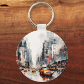 New York City, malte Landschaft. Schlüsselanhänger (Vorderseite)