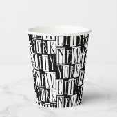 New York City Manhattan Black and White Deko Chic Pappbecher (Rückseite)