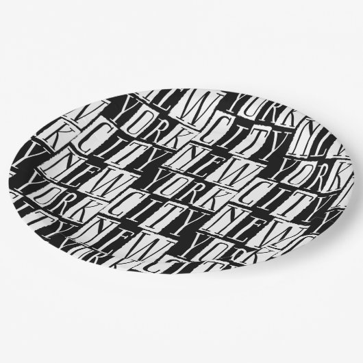 New York City Manhattan Black and White Deko Chic Pappteller (Schrägansicht)