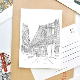 New York City Manhattan Bridge Postcard Einladungspostkarte