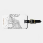 New York City Manhattan Bridge Sketch Gepäckmarke Gepäckanhänger (Vorderseite horizontal)