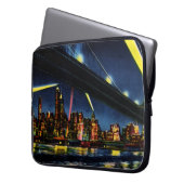 New York City Manhattan nachts Laptopschutzhülle (Vorderseite Links)